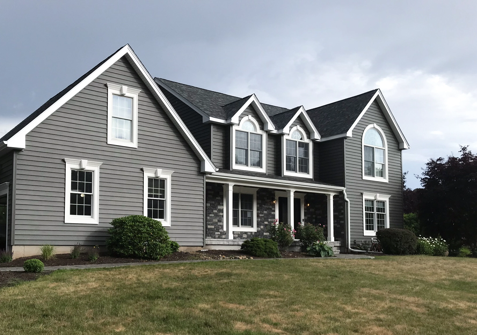 Gray Vinyl Siding Replacement on a house in CT